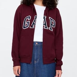 GAP Women's Burgundy Zip-Up Hoodie